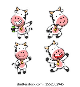 Collection of Cow Cartoon Action