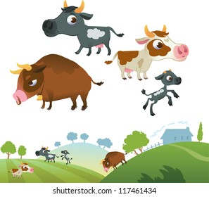 Collection of cow family