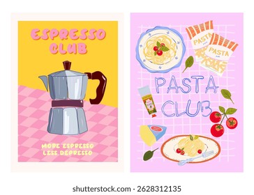 Coleção de ilustração de comida aconchegante. Fundamentos da cozinha. Conjunto de ilustração de comida desenhada à mão. Ilustração de vetor editável.