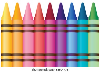 Collection Crayons Rainbow Colors Stock Vector (Royalty Free) 68504776 ...