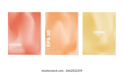 A collection of creative abstract backgrounds with colorful wavy textures. A combination of light and dark. Minimalist pastel color designs.