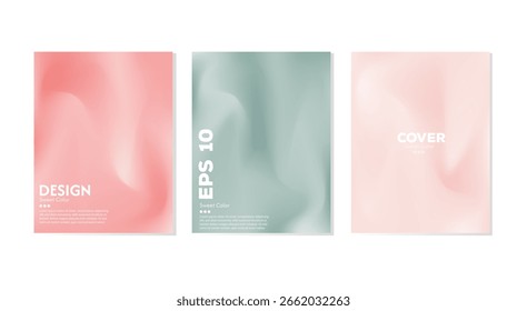 Una colección de fondos abstractos creativos con coloridas texturas onduladas. Una combinación de luz y oscuridad. Diseños minimalistas de colores pastel.