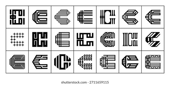 Collection of creative abstract letter C logo