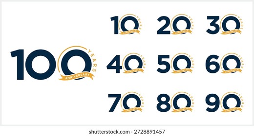 Collection of creative anniversary logo design. Celebration days special vector symbol icon concept