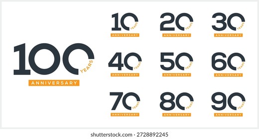 Colección de diseño de logotipo de aniversario creativo. Concepto de ícono de símbolo de Vector especial de días de celebración