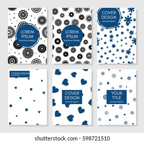 Collection of creative artistic cards. Beautiful backgrounds. Applicable for banner, poster, card, cover, invitation, placard, brochure. Vector.