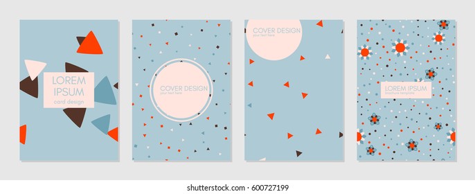 Collection of creative artistic cards. Beautiful backgrounds. Trendy Graphic Design for banner, poster, card, placard, brochure. Vector. Isolated.
