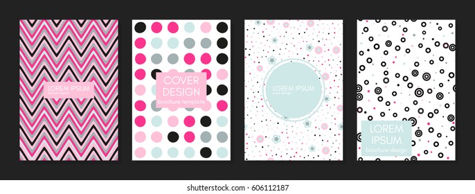 Collection of creative artistic cards. Beautiful backgrounds. Trendy Graphic Design for banner, card, cover. Vector.