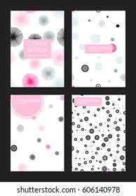 Collection of creative artistic cards. Beautiful backgrounds. Applicable for banner, poster, card, invitation, placard, brochure. Vector. Isolated.