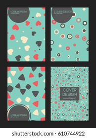Collection of creative artistic cards. Beautiful backgrounds. Trendy Graphic Design for banner, poster, card, cover, placard, brochure. Vector. Isolated.