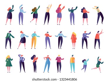 Collection Creative Community Businessman Set. Various Manager Team Work and Help Isolated. Business People, Office Worker, Employee Stand Flat Cartoon Vector Illustration