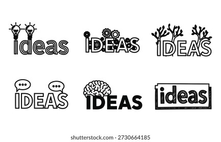Collection of creative concept and innovation design elements icons