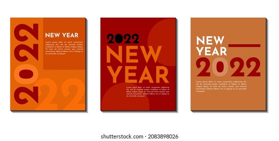 Collection of creative concepts 2022 happy new year background design templates. Perfect for poster, banner, cover, greeting card, flyer, social media post, etc.