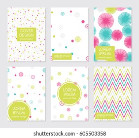 Collection of creative covers. Beautiful backgrounds. Trendy Graphic Design for banner, poster, card, cover, invitation, placard, brochure. Vector template.