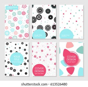 Collection of creative covers. Beautiful backgrounds. Applicable for banner, poster, cover, invitation, brochure. Vector.