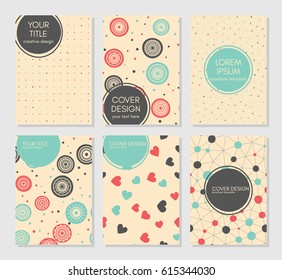 Collection of creative covers. Beautiful backgrounds. Applicable for banner, poster, card, cover, invitation, placard. Vector.