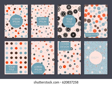 Collection of creative covers. Beautiful backgrounds. Applicable for banner, poster, card, cover, placard, brochure. Vector template. Isolated.