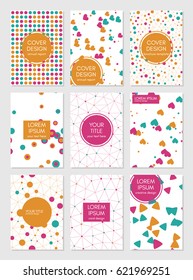 Collection of creative covers. Beautiful backgrounds. Applicable for banner, card, cover, invitation, placard, brochure. Vector.