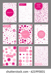 Collection of creative covers. Beautiful backgrounds. Trendy Graphic Design for banner, poster, card, cover, invitation, placard, brochure. Vector template.