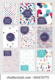 Collection of creative covers. Beautiful backgrounds. Applicable for banner, card, cover, invitation, placard, brochure. Vector.