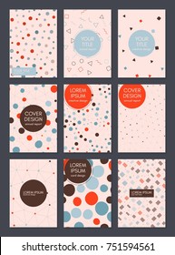 Collection of creative covers. Beautiful backgrounds. Applicable for banner, poster, card, cover, placard, brochure. Vector. Isolated.