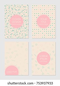 Collection of creative covers. Beautiful backgrounds. Applicable for banner, poster, card, cover, placard, brochure. Vector template. Isolated.