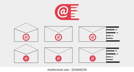 Collection of creative email icons. Collection of unique email icons.