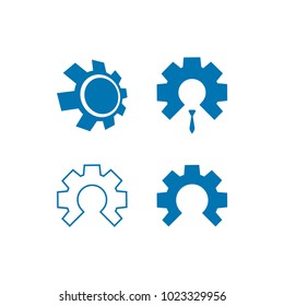 Collection of creative gear logo icon template set