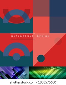 Collection of creative geometric abstract backgrounds for covers, banners, flyers and posters and other templates
