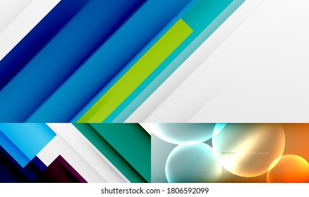 Collection of creative geometric abstract backgrounds for covers, banners, flyers and posters and other templates