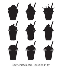 Collection of creative ice cream cone illustrations with various toppings and designs