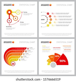 Collection of creative infographic template can be used for web design, presentation slide, workflow layout, report. Business concept with percentage, process, timing charts