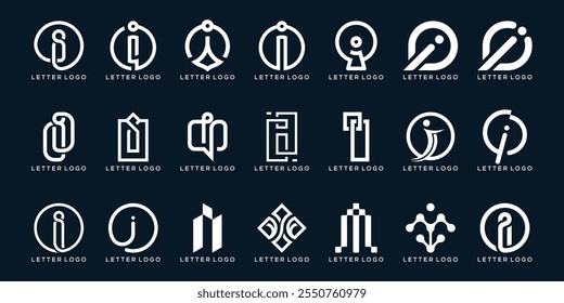 collection of creative letter I logo design. abstract vector icon design illustration