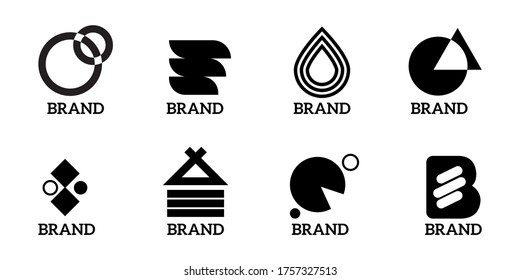 collection of creative logo template. symbols, icon, and abstracts for company brand and design element.