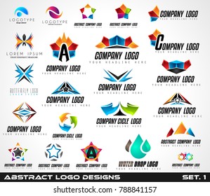 Colección de diseño de logotipos creativos para la identidad de marca, el perfil de la empresa o logotipos corporativos con un elegante y moderno estilo.