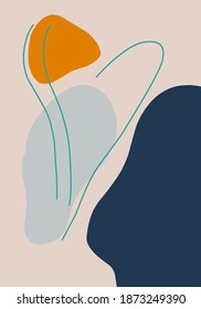 A collection of creative minimalist hand painted illustrations for wall decoration, postcard or brochure cover designs,