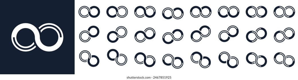 collection of creative number 00 logo designs. abstract infinity design vector illustration