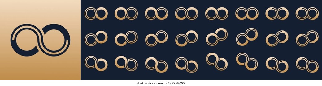 collection of creative number 00 logo designs. abstract infinity design vector illustration