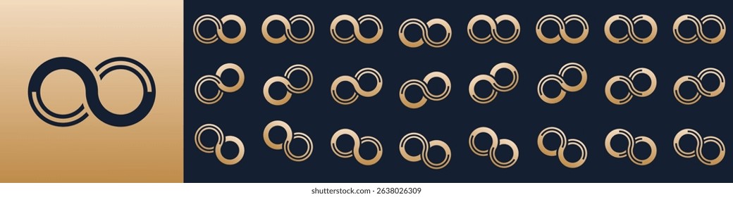 collection of creative number 00 logo designs. abstract infinity design vector illustration
