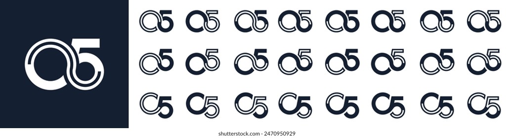 colección de diseños creativos del logo número 05. abstracto cero cinco Ilustración vectorial de diseño