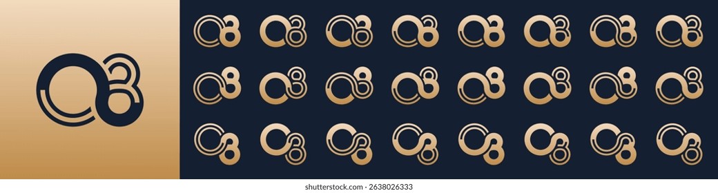 collection of creative number 08 logo designs. abstract zero eight design vector illustration