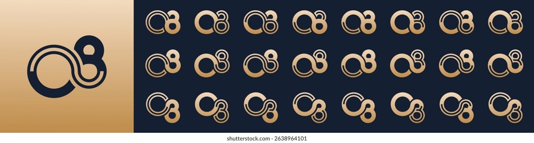 collection of creative number 08 logo designs. abstract zero eight design vector illustration
