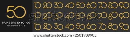 collection of creative number 10 to 100 logo designs. abstract number design vector illustration
