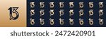 collection of creative number 13 logo designs. abstract thirteen design vector illustration