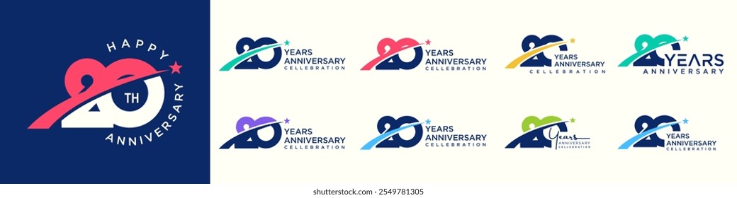 coleção de criativa número 20 desenhos de logotipo. abstract vinte design vetor ilustração