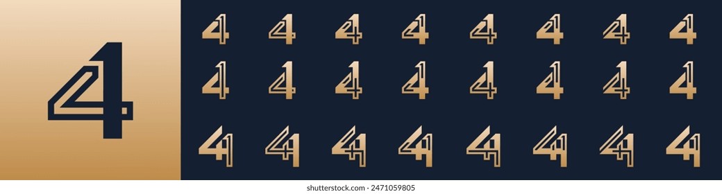 collection of creative number 41 logo designs. abstract forty-one design vector illustration