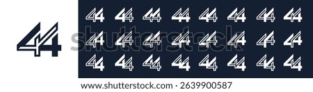 collection of creative number 44 logo designs. abstract forty-four design vector illustration