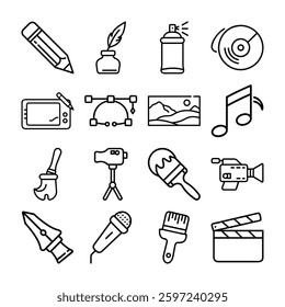  Collection of Creative Tools Line Icons