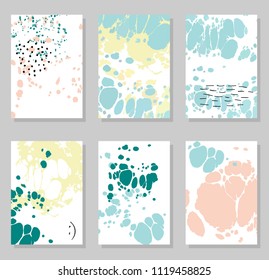 Collection of creative trendy cards. Abstract painting templates.