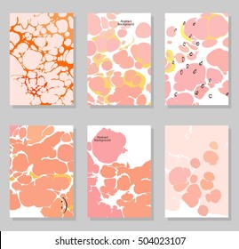 Collection of creative trendy cards. Abstract painting templates.